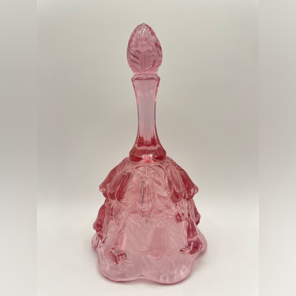 Vintage Dusty Pink Fenton Bell Temple Lily of the Valley